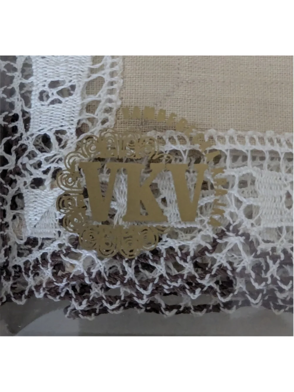 Vintage Vamberacka Krajka Table Linen Beige White Hand Crochet Lace Edge 27